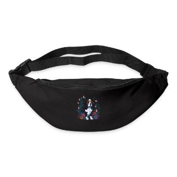 Beau chien Beagle Pâques Printemps Beagle - Sac banane - noir - Devant
