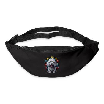 Beau caniche chien Pâques printemps caniche - Sac banane - noir - Devant