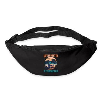 La vie est meilleure à la plage - Rétro - Sac banane - noir - Devant