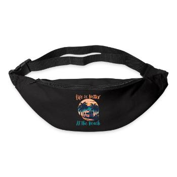 La vie est meilleure à la plage - Rétro - Sac banane - noir - Devant