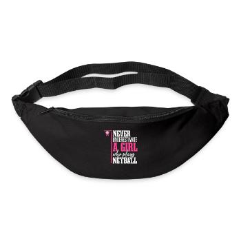 Unterschätze niemals ein Mädchen, das Netball spielt - Gürteltasche - Schwarz - Vorne