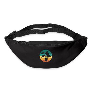Retro houseplant - Bum bag - black - Front