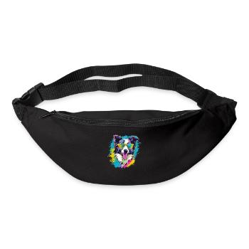 Border Collie Hund Hunderasse - Gürteltasche - Schwarz - Vorne