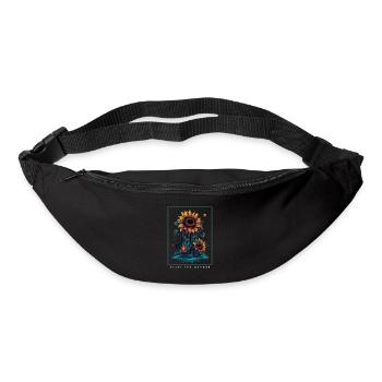Psychedelische Sonnenblumen Garten Natur Geschenk - Gürteltasche - Schwarz - Vorne