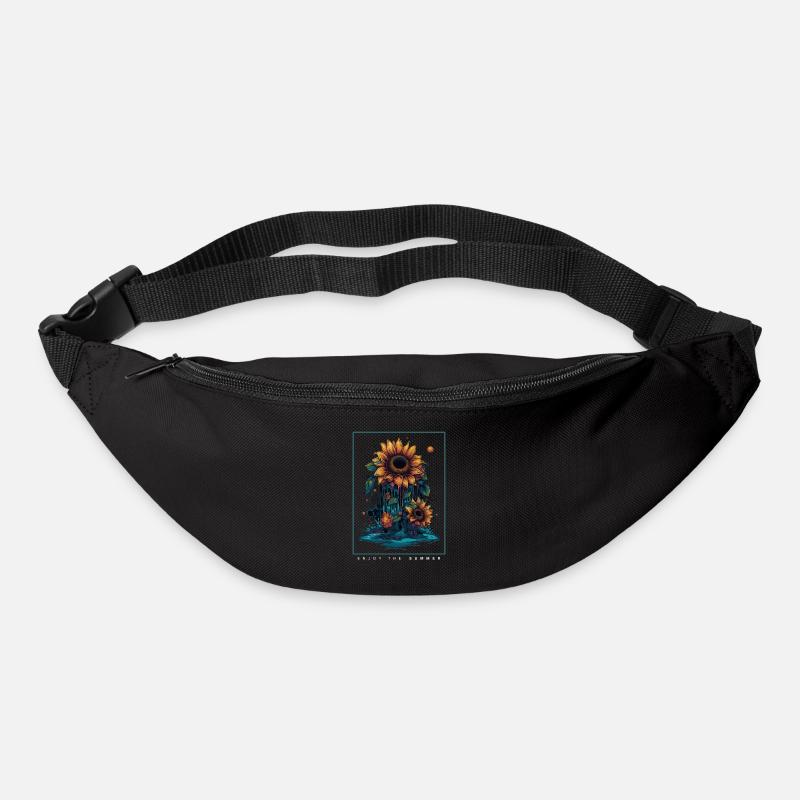 Psychedelische Sonnenblumen Garten Natur Geschenk - Gürteltasche - Schwarz