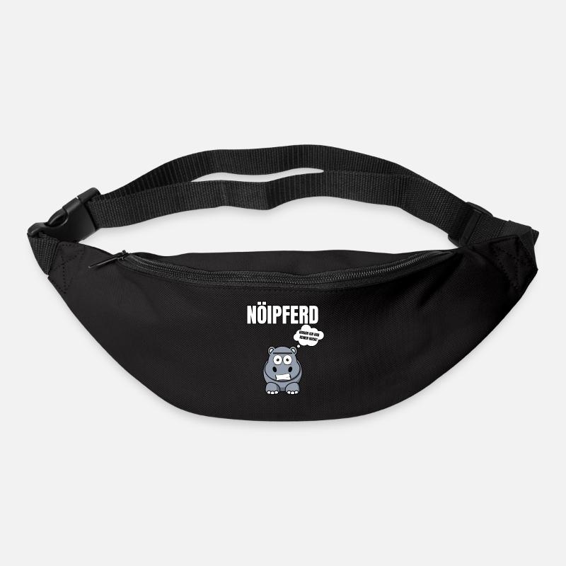 Gelangweiltes Nilpferd / Nölpferd / Keinen Bock - Gürteltasche - Schwarz