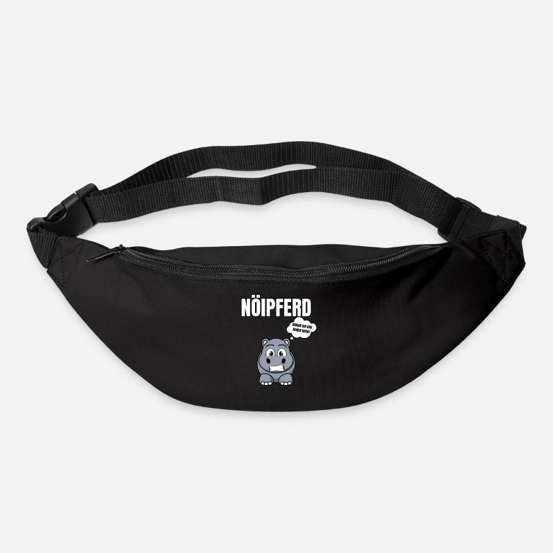 Gelangweiltes Nilpferd / Nölpferd / Keinen Bock - Gürteltasche - Schwarz