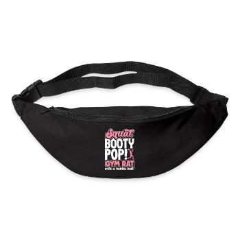 Squat, Booty, Pop! Gym rat with a Bubble Butt - Gürteltasche - Schwarz - Vorne