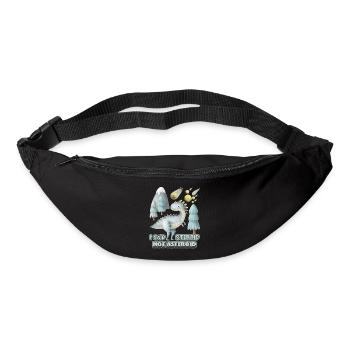 Drôle de dinosaure 3D, disant avec un astéroïde - Sac banane - noir - Devant