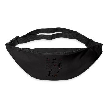 Sheet Music Cats, Hearts, Music, Blackbird - Bum bag - black - Front
