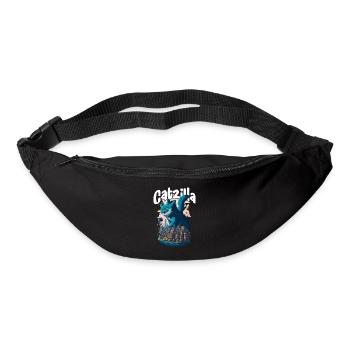 Catzilla Unleashed Funny Cartoon-Style Feline - Gürteltasche - Schwarz - Vorne