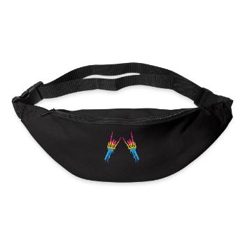 Pansexual Pride Pan Flag Devil Horn Skeleton - Bum bag - black - Front