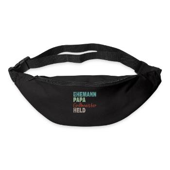 Ehemann Papa Grillmeister Held Vatertag - Gürteltasche - Schwarz - Vorne