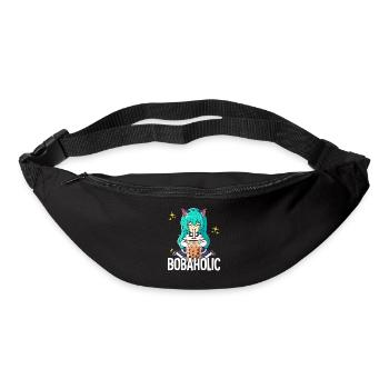 Bubble Tea Anime Neko Girl Boba Tea Bobaholic - Sac banane - noir - Devant