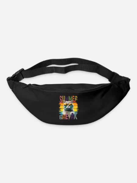 Summerbreak Cool cat with sunglasses in summer - Bum bag - black
