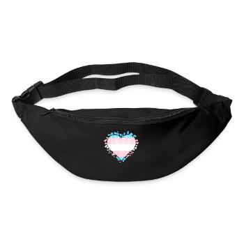 Transgender Pride Trans Flag Hearts Sublte LGBTQ - Bum bag - black - Front
