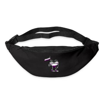 Asexual Pride Ace Flag Heart Sublte LGBTQ - Gürteltasche - Schwarz - Vorne
