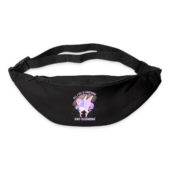 Kawaii Unicorn, Unicorn Girl, Rainbow Saying - Bum bag - black - Front