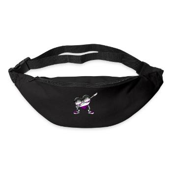 Asexual Pride Ace Flag Dabbing Heart Sublte LGBTQ - Gürteltasche - Schwarz - Vorne