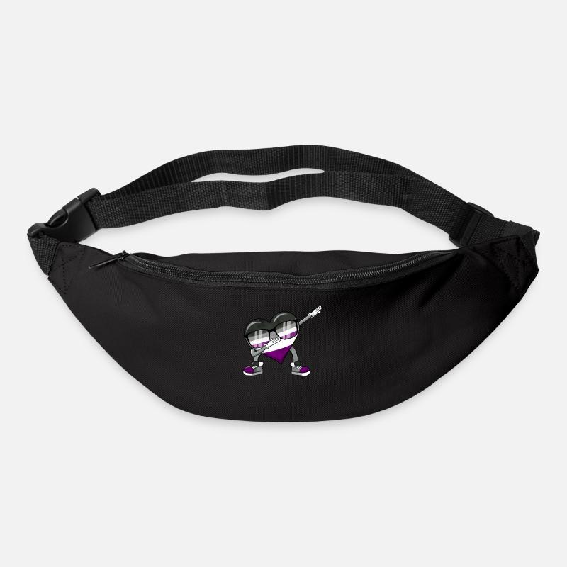 Asexual Pride Ace Flag Dabbing Heart Sublte LGBTQ - Gürteltasche - Schwarz