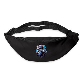 Gorilla Musik Kopfhörer Musik Affe - Gürteltasche - Schwarz - Vorne