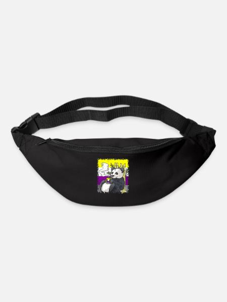 Nicht binäre Stolz Flagge Panda Kaffee Sublte LGBT - Gürteltasche - Schwarz