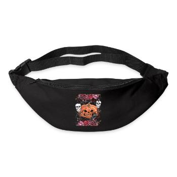 Unheimliche Totenköpfe mit Halloween-Kürbis - Gürteltasche - Schwarz - Vorne
