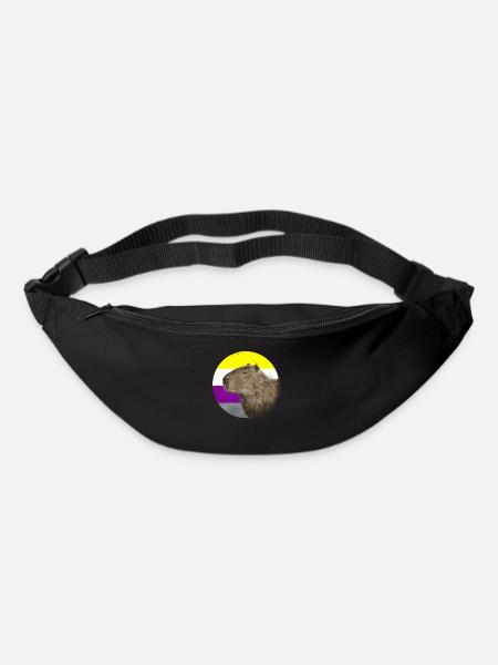 Non Binary Pride Flag Capybara Sublte LGBTQ - Bum bag - black