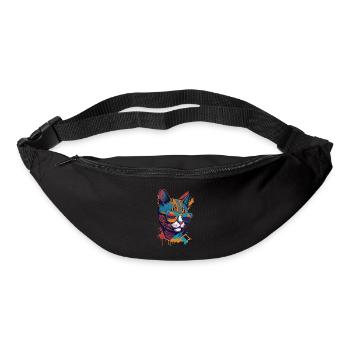 Retro Cool Cat: Vintage Vibes and Feline Flair - Gürteltasche - Schwarz - Vorne