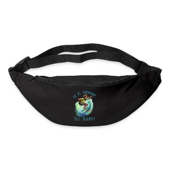 Lustiger Hippie mit einem Surfbrett - Surfer - Gürteltasche - Schwarz - Vorne