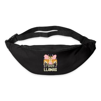 I love llama sayings animal llama llama - Bum bag - black - Front