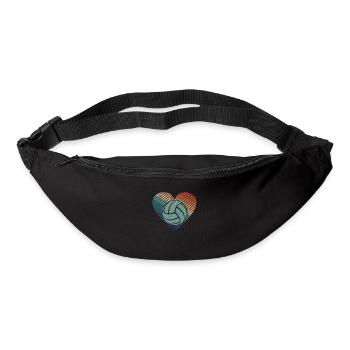 Beach Volleyball Silhouette Vintage Heart Retro - Bum bag - black - Front