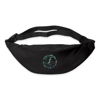 Monogram, Letter F, Calligraphy Ornament - Bum bag - black - Front
