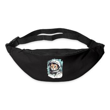 Weltraum Katze Vintage Zeichnung - Gürteltasche - Schwarz - Vorne