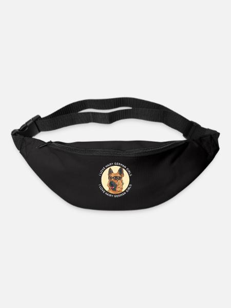 Drôle de chien de berger allemand papa maman j’aime poilu - Sac banane - noir