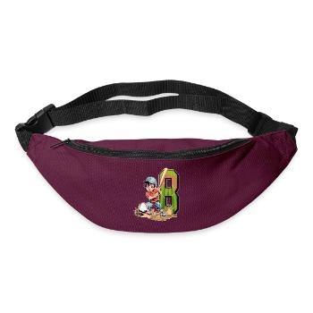 Baseball Birthday - 8 years old boy - 8. - Bum bag - burgundy - Front