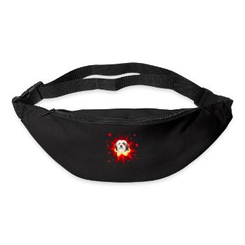 Comic Hund Design - Pow - Lhasa Apso - Gürteltasche - Schwarz - Vorne
