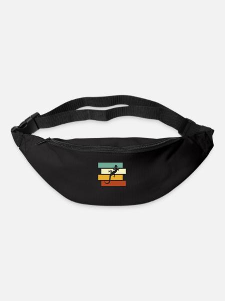Lézard Rétro - Sac banane - noir
