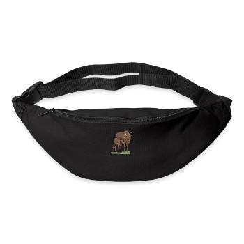 Bison I Bison Wild Cattle Motif with Buffalo and Calf - Bum bag - black - Front