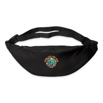 Hippie Peace Sign Peace Flowers Flower Child - Bum bag - black - Front