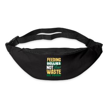 Nourrir des ventres, pas des poubelles, pas de gaspiller de la nourriture ! Conscient - Sac banane - noir - Devant