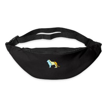 Lion rétro - Sac banane - noir - Devant