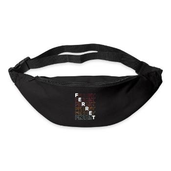 Retro Cute Ferret Vintage Weasel - Sac banane - noir - Devant