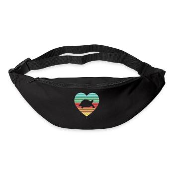 Retro Tortoise Vintage Heart Turtle Reptile - Bum bag - black - Front