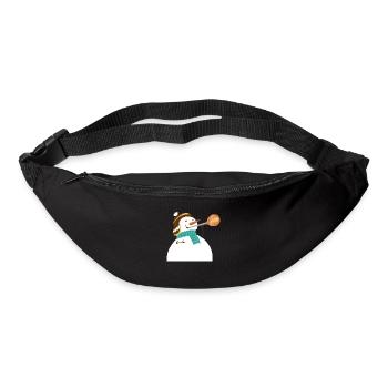 Bonhomme de neige comme souffleur de verre - Noël - Sac banane - noir - Devant