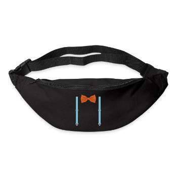 Drôle de nœud papillon orange avec bretelles bleues Perfect - Sac banane - noir - Devant