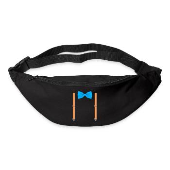 Drôle de nœud papillon bleu avec bretelles orange parfait - Sac banane - noir - Devant