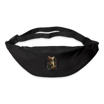 Chihuahua | Aloha Ukulele Hawaii Gitarre Lustiger - Gürteltasche - Schwarz - Vorne