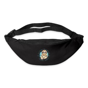 Sloth tired and hungry with a slice of pizza - Bum bag - black - Front