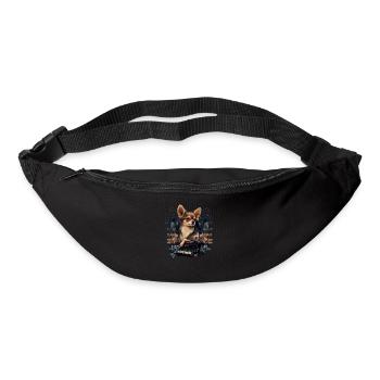 Chihuahua spielt Klavier Piano Klassische Musik - Gürteltasche - Schwarz - Vorne